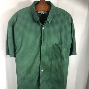 Woods and Gray Small Plaid Green Button Up XL